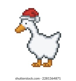 Christmas goose, pixel art meme