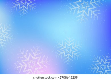 Christmas gradient background template with halftone snowflakes. Winter Holidays banner 