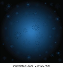 Christmas Gradient Blue with Snowflakes Background