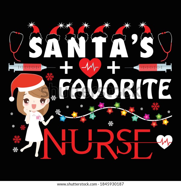 Christmas Graphic Prints Set Nurse Christmas Stock Vector (Royalty Free ...