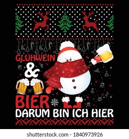 Christmas graphic prints set, t shirt designs for ugly sweater x mas party. Holiday décor with x mas tree, Santa, gingerbread texts and ornaments. Stock vector background.