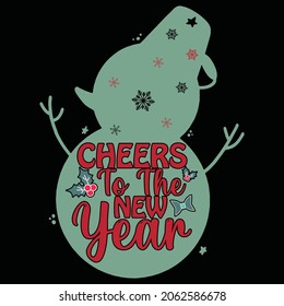Christmas graphic prints set, t shirt designs for ugly sweater xmas party. Holiday decor with xmas tree, Santa, gingerbread texts and ornaments. Stock vector background
