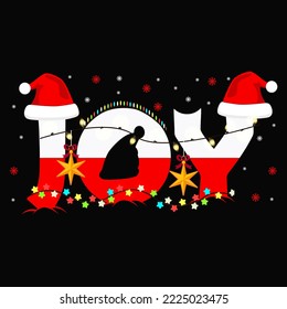 Christmas graphic prints set, t shirt designs for ugly sweater x mas party. Holiday décor with x mas tree, Santa, gingerbread texts and ornaments. Stock vector background.
