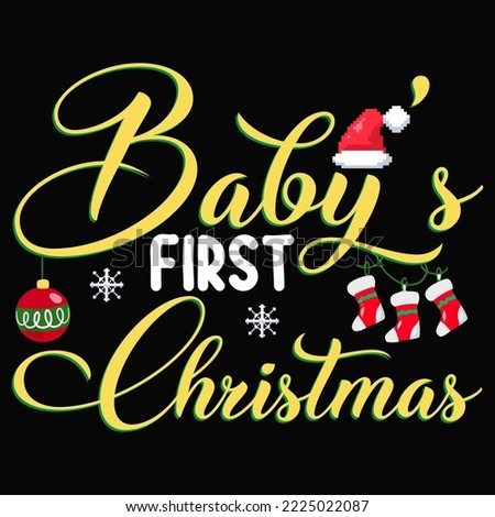Christmas graphic prints set, t shirt designs for ugly sweater x mas party. Holiday décor with x mas tree, Santa, gingerbread texts and ornaments. Stock vector background.