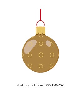 Christmas, great design for any purpose. Vector illustration of the celebration. Golden ball with rings