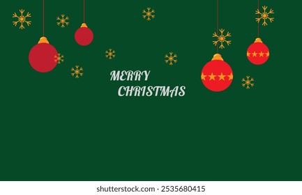 Christmas green background with classic golden bell design elements, creating a warm and cheerful holiday atmosphere. Great for greeting cards, seasonal promotions and Christmas themed decorations.