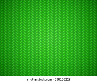 Christmas green background with knit vector texture