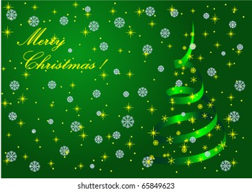 Christmas Green background with metaphoric Christmas tree