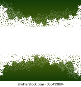 christmas green background with snow. vector illustration