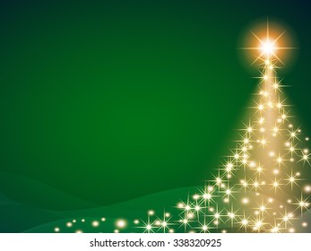 Christmas green Background with wave and smooth line. Abstract Vector Illustration.
