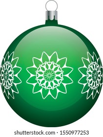 Christmas green ball with snowflake
