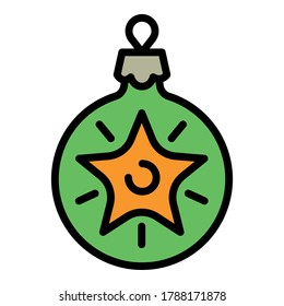 Christmas green ball tree toy icon. Outline Christmas green ball tree toy vector icon for web design isolated on white background