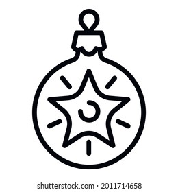Christmas green ball tree toy icon. Outline Christmas green ball tree toy vector icon for web design isolated on white background