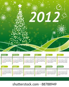 Christmas green calendar 2012