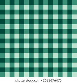 Christmas Green Checkered Seamless Pattern. Charming Geometric Gingham Design with Picnic Romance and Vintage Style. Ideal for seasonal designs, Fashion Textiles