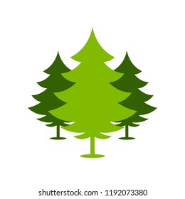 Christmas Green Forest Spruce Trees Simple Illustration Symbol Design