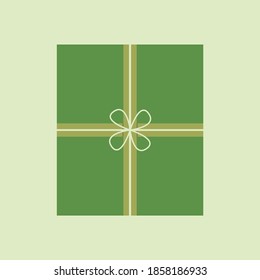 Christmas green gift box vector