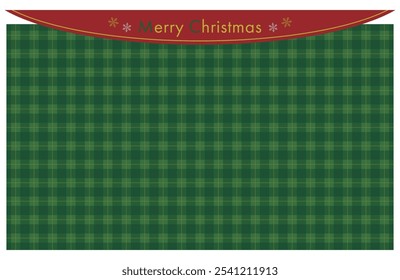 Christmas green and gold line gingham check seamless pattern