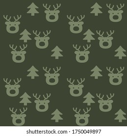 Christmas Green Holiday seamless pattern background for website graphics, fashion textiles