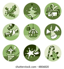 Christmas green icons- others of same series : http://www.shutterstock.com/lightboxes.mhtml?lightbox_id=498991