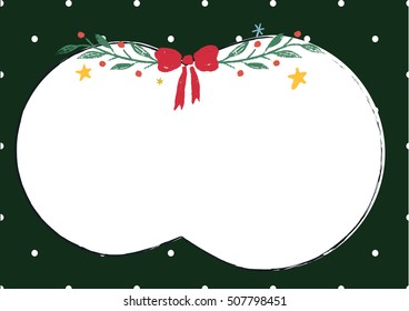 Christmas green polkadot background with white space