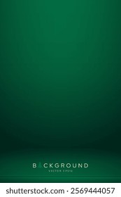 Christmas green room gradient background with space for products display, vector illustration 