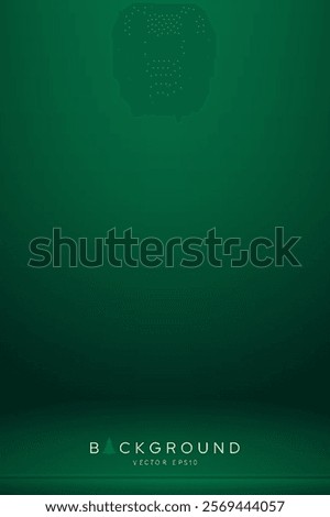 Christmas green room gradient background with space for products display, vector illustration 