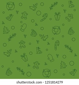 Christmas green seamless pattern