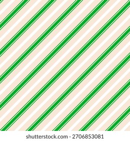 Christmas green striped pattern. New Year candies striped background. For packaging, covers and Christmas design. Festive seamless background.