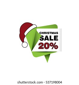 Christmas green tag sale 20%  and Christmas hat