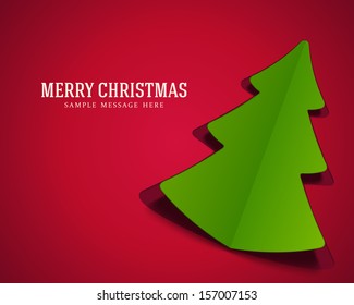 Christmas green tree background. Vector illustration Eps 10.