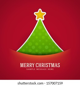 Christmas green tree background. Vector illustration Eps 10.