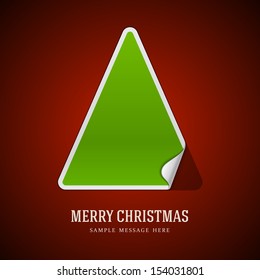 Christmas green tree from cut paper background. Vector illustration Eps 10. 