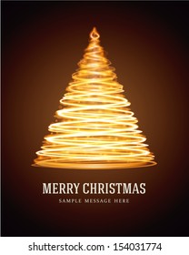 Christmas green tree from light lines background. Vector illustration Eps 10. 