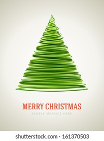 Christmas green tree from lines background. Vector illustration Eps 10. 