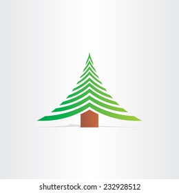 christmas green tree new year icon