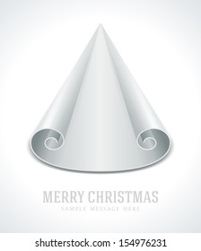Christmas green tree from scroll paper background. Vector illustration Eps 10. 