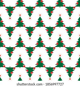 Christmas green tree seamless pattern. Fashion graphic background design. Modern stylish abstract texture. Colorful template for prints, textiles, wrapping, wallpaper, website. Vector illustration