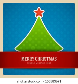 Christmas green tree and star background. Vector illustration Eps 10. 