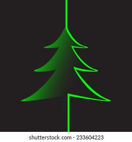 Christmas green tree. vector illustration