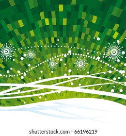 fondo de onda verde de Navidad