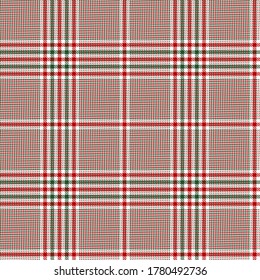 Christmas Green, White and Red modern glen plaid Scottish seamless pattern.Texture from plaid,tablecloths, clothes, shirts, dresses, jacket, skirt, paper, blankets and other textile products.
