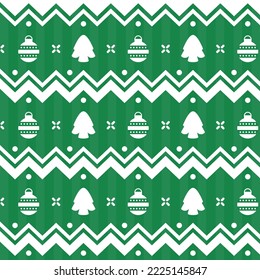 Christmas Green and White Zig Zag Pattern Design. Line, Shape, and Solid Color. Seamless. For Background, Gift Wrapping, Greeting Card, Postcard, Poster, Wallpaper.