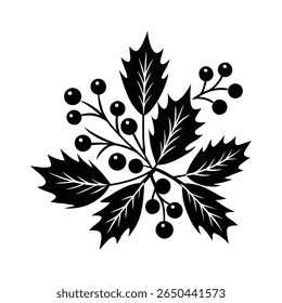 christmas greenery clipart with berry accents