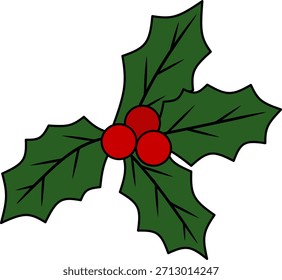 Weihnachtsgrün mit roten Beeren