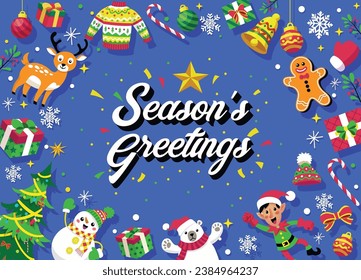 Christmas Greeting Background with Christmas Symbol and Ornament