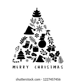 Christmas greeting badge vector