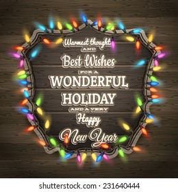 Christmas greeting Calligraphy - Vintage Signboard. EPS 10 vector file included