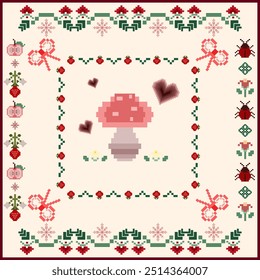 Christmas greeting card abstract geometric seamless o white background pattern. Perfect design for greeting card, ceramic, texture, textile, embroidery, fabric, decoration, element, print, wallpaper
