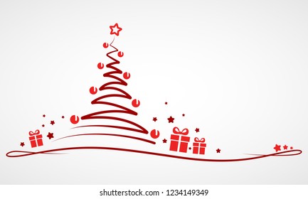 Christmas Greeting Card - Abstract Christmas Tree